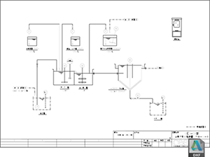 CDE 凝集沈殿処理装置 フローシート CDE-08 DXF CAD