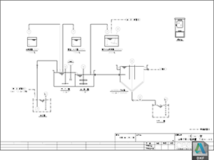 CDE 凝集沈殿処理装置 フローシート CDE-12 DXF CAD