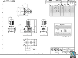 ケミカル機器 チューブポンプ CZT-19 標準図 DXF CAD