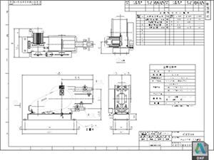 ケミカル機器 チューブポンプ CZT-38 標準図 DXF CAD