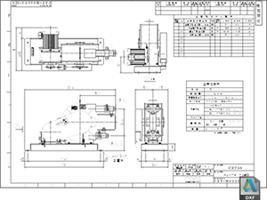 ケミカル機器 チューブポンプ CZT-50 標準図 DXF CAD