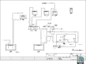 PFD 加圧浮上処理装置 フローシート PFD-03 DXF CAD