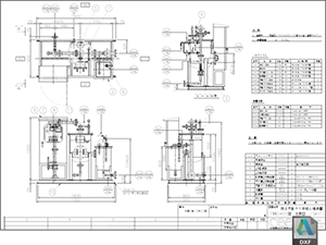 pH中和処理装置 標準図 PHG-05型 DXF CAD