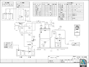 pH中和処理装置 フローシート PHG-10型 DXF CAD