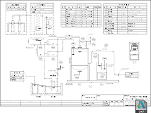 pH中和処理装置 フローシート PHG-50型 DXF CAD