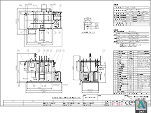 pH中和処理装置 六価クロム還元タイプ PHU-10C型 DXF CAD