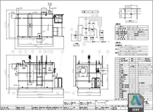 pH中和処理装置 PHU-20型 DXF CAD