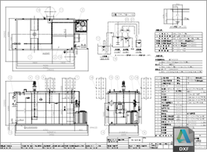 pH中和処理装置 PHU-50型 DXF CAD