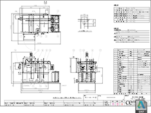 pH中和処理装置 酸・アルカリ排水 PHU-01D型 DXF CAD