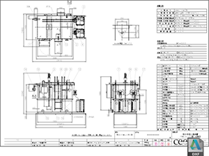 pH中和処理装置 酸・アルカリ排水 PHU-10D型 DXF CAD