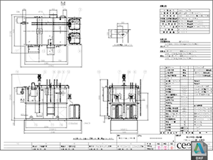 pH中和処理装置 酸・アルカリ排水 PHU-15D型 DXF CAD