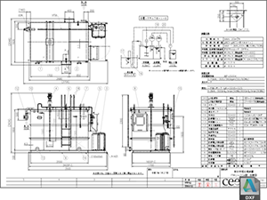 pH中和処理装置 酸排水 PHU-20A型 DXF CAD