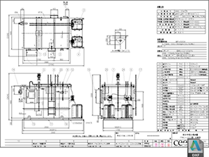 pH中和処理装置 酸・アルカリ排水 PHU-20D型 DXF CAD