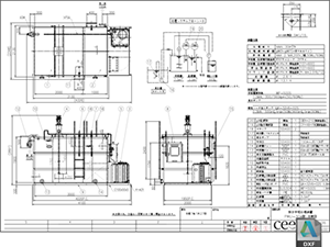 pH中和処理装置 酸排水 PHU-30A型 DXF CAD