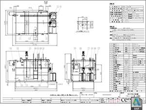 pH中和処理装置 酸・アルカリ排水 PHU-30D型 DXF CAD