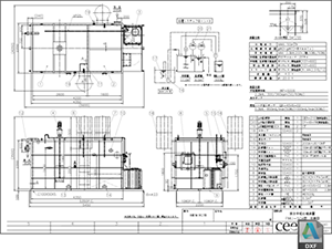 pH中和処理装置 酸排水 PHU-50A型 DXF CAD